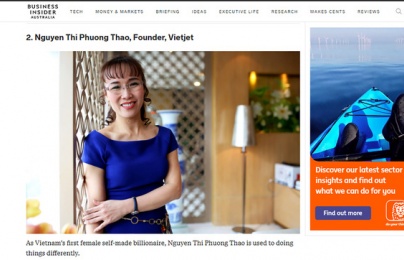 Bà chủ Vietjet Nguyễn Thị Phương Thảo lọt top 100 nhân vật thay đổi kinh tế Châu Á