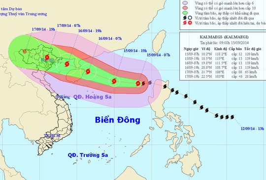 Tin mới nhất về cơn bão số 3 đang đổ bộ vào Biển Đông ngày 15/9
