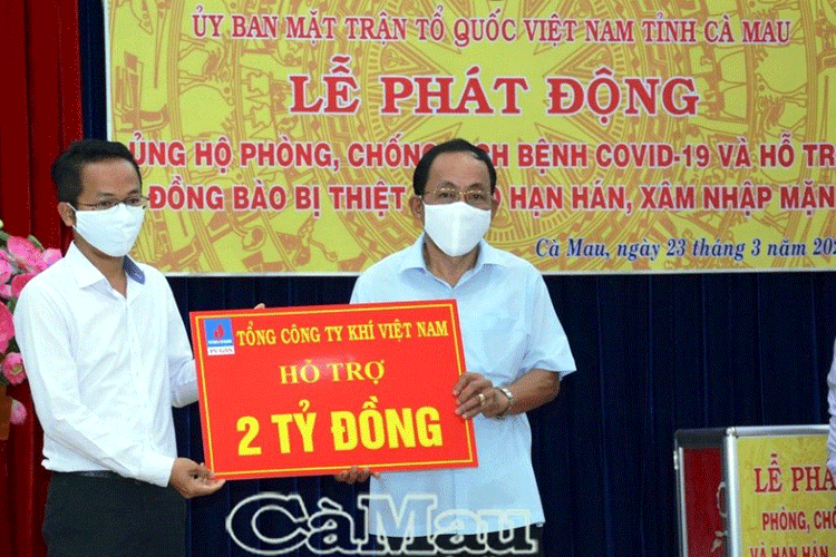 PV GAS: 2 tỷ đồng ủng hộ Cà Mau phòng chống dịch Covid-19