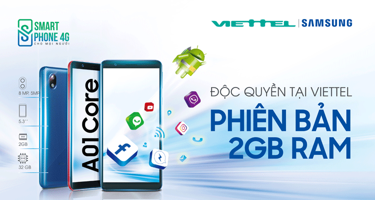 Cơ hội tháng 9- Viettel bán Samsung Galaxy A01 Core chỉ 1.790.000 đồng