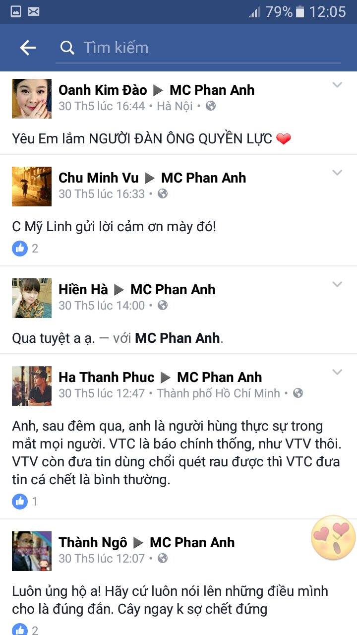 Bình luận của cư dân mạng đa phần ủng hộ MC Phan Anh