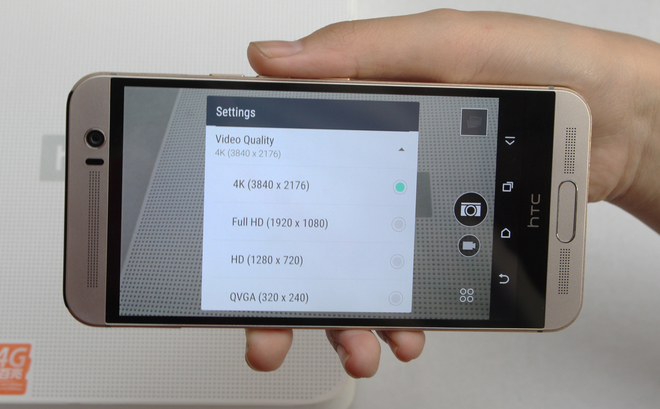 HTC One M9 Plus có khả năng quay video chuẩn 4K