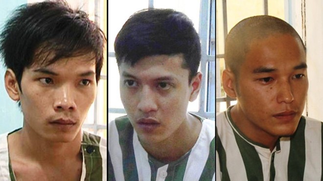 Kẻ chủ mưu Nguyễn Hải Dương (giữa) và đồng bọn trong vụ thảm sát ở Bình Phước