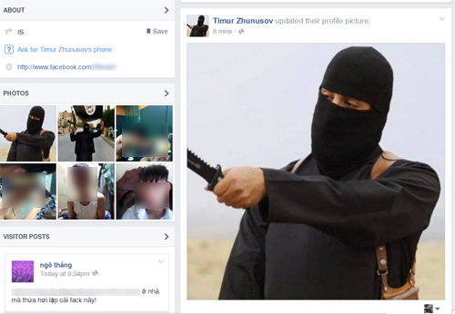 Tràn ngập tài khoản Facebook giả mạo là phiến quân khủng bố IS của người Việt