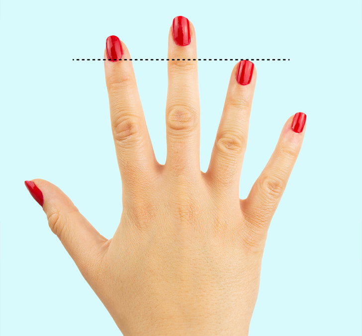 Chiều dài ngón tay đeo nhẫn ngắn hơn đáng kể so với ngón trỏ thì nguy cơ mắc bệnh tim sẽ cao hơn. Ảnh: brightside 