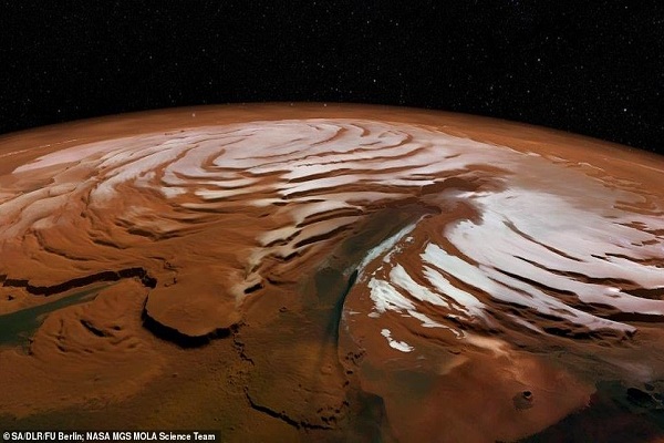 Phát hiện lượng nước đóng băng cực lớn trên sao Hỏa