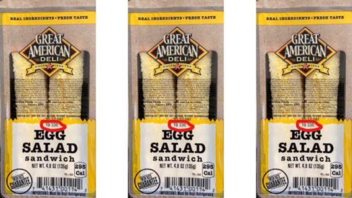 Sản phẩm Sandwich salad trứng của Great American Deli 4.8 oz bị thu hồi.