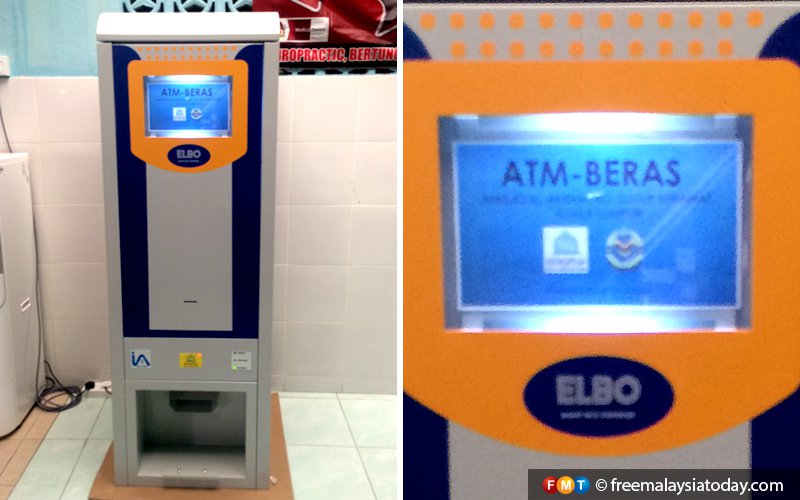 Cận cảnh chiếc máy ATM chỉ rút được gạo ở Malaysia