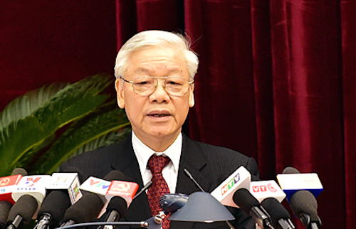 Tổng bí thư Nguyễn Phú Trọng khai mạc hội nghị. Ảnh: VGP