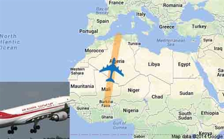 Vị trí máy bay AH5017 của hãng Air Algeriea rơi tại vùng Tilemsi cách Gao 70km, nằm ở phía Đông Nam Mali