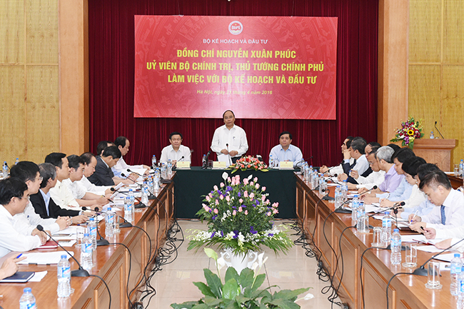 Thủ tướng Nguyễn Xuân Phúc đã có buổi làm việc với Bộ Kế hoạch và Đầu tư (KH&ĐT).