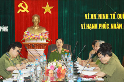 Ngày 30/5, Trung tướng Phạm Quý Ngọ, Ủy viên Trung ương Đảng, Thứ trưởng Bộ Công an, kiểm tra công tác ANTT tại Hải Phòng