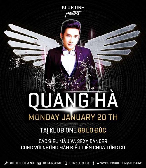 Quang Hà đã có đêm nhạc minishow đánh dấu sự trở lại tại Klub One