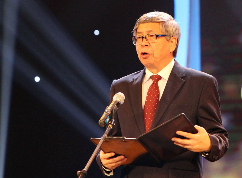 GS. Đặng Vũ Minh, Chủ tịch Liên hiệp các Hội Khoa học Kỹ thuật Việt Nam phát biểu tại buổi Lễ 