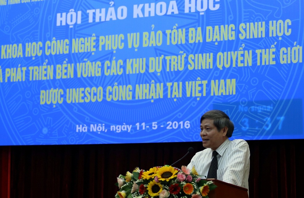  hội thảo “KH&CN phục vụ bảo tồn đa dạng sinh học và phát triển bền vững các Khu dự trữ sinh quyển thế giới được UNESCO công nhận tại Việt Nam” 