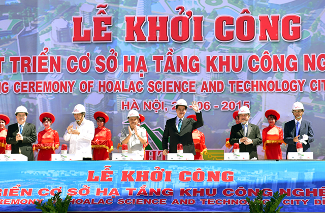 Thủ tướng phát lệnh khởi công dự án phát triển cơ sở hạ tầng khu CNC Hòa Lạc