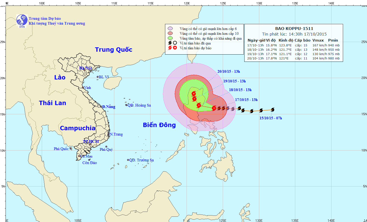 Tin bão mới nhất: Siêu bão Koppu giật cấp 17 hoành hành Thái Bình Dương