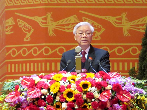 Báo cáo của Ban Chấp hành Trung ương Đảng khóa XI về các văn kiện Đại hội XII của Đảng do Tổng Bí thư Nguyễn Phú Trọng trình bày tại phiên khai mạc Đại hội XII của Đảng