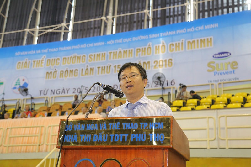 Ông Mai Thanh Việt – Giám Đốc Marketing ngành hàng sữa bột Vinamilk phát biểu tại Giải thi đấu