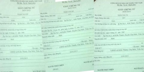 Những giấy ‘chứng tử người sống’ của UBND xã Kiến Thành, huyện Chợ Mới, tỉnh An Giang