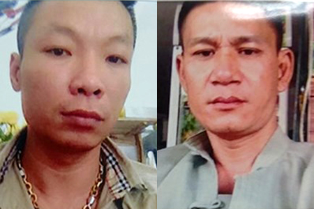 Hai đối tượng Điệp (trái) và Quân trong vụ án mạng giết người trên phố Trần Đại Nghĩa (Hà Nội)