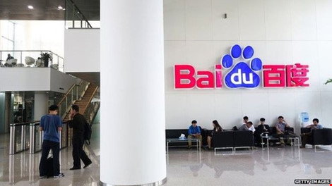 Giá cổ phiếu niêm yết của trang mạng Baidu ở sàn Nasdaq giảm 7,92%. Ảnh: BBC