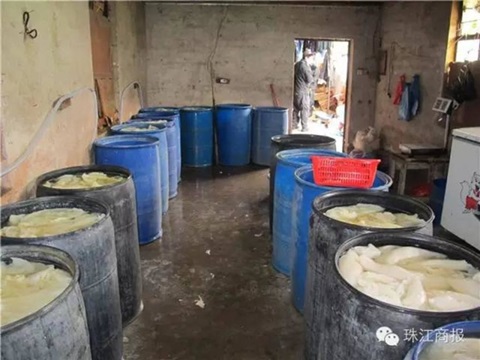 Cơ quan chức năng ở Quảng Đông (Trung Quốc) vừa phát hiện cơ sở tẩy trắng sách bò bằng hóa chất.