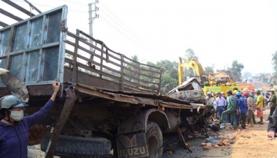 Một vụ tai nạn giao thông nghiêm trọng xảy ra trên địa bàn huyện Ea H’leo, tỉnh Đắk Lắk làm nhiều người thương vong