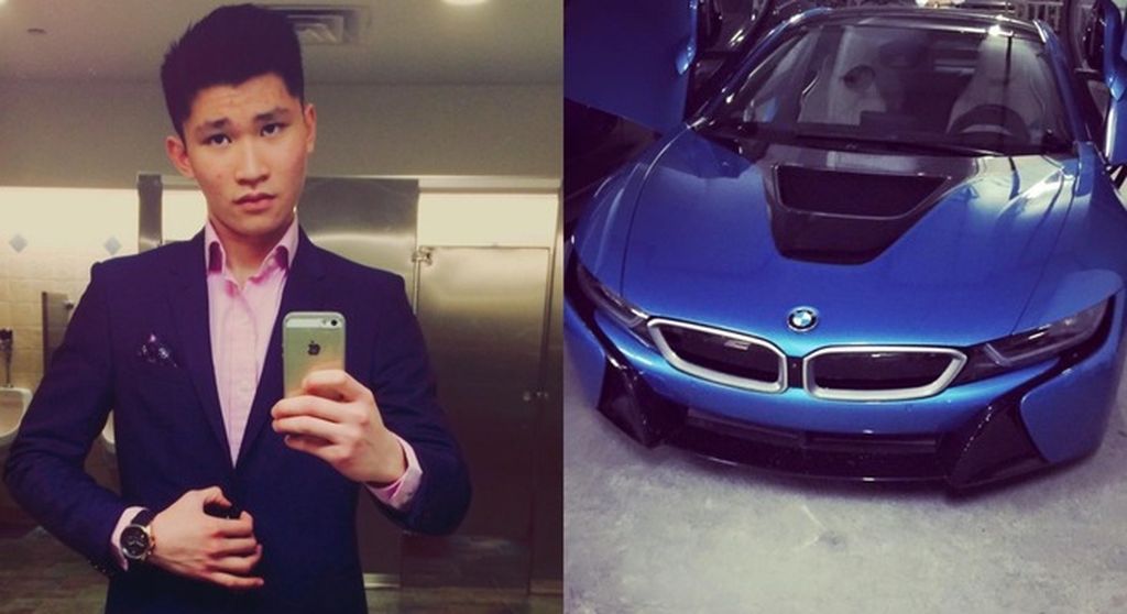 Hình ảnh chiếc xe ô tô BMW i8 màu xanh ngọc độc nhất Việt Nam trước khi gặp tai nạn giao thông