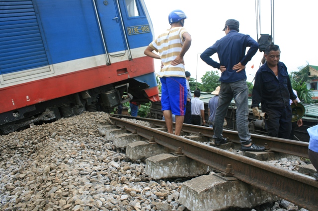 Hiện trường một vụ tai nạn giao thông đường sắt ở Hải Phòng