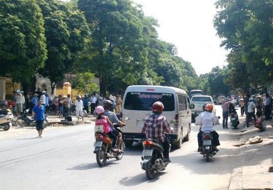 Hiện trường nơi xảy ra vụ tai nạn giao thông khiến ông Lê Văn Ngoan bị xe tải cán chết