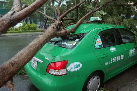 Trong sáng 14/9, những cơn mưa lớn kéo dài và gió giật mạnh liên tiếp diễn ra trên địa bàn thành phố Đà Nẵng. Ảnh  VTC