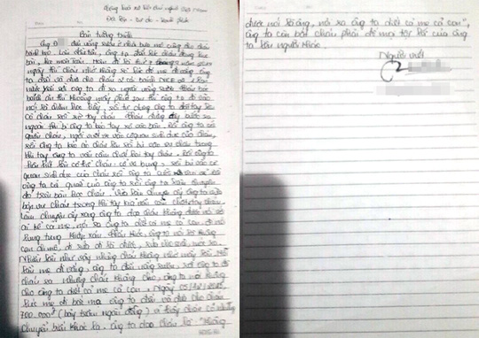 Bản tường trình của bé gái 15 tuổi ở Nghệ An về việc bị ông Đ. xâm hại nhiều lần