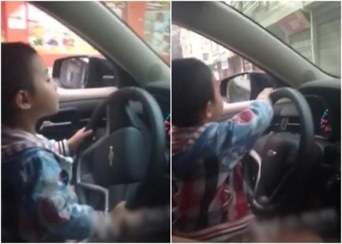 Trước đó, ở Trung Quốc cũng từng xảy ra trường hợp trẻ em lái ô tô trên đường phố
