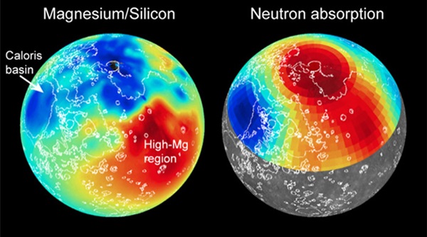 Hình ảnh cho ra bởi quang phổ kế về bề mặt sao Thủy
