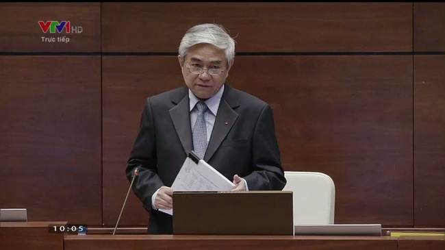 Bộ trưởng Bộ Khoa học và Công nghệ Nguyễn Quân trả lời chất vấn