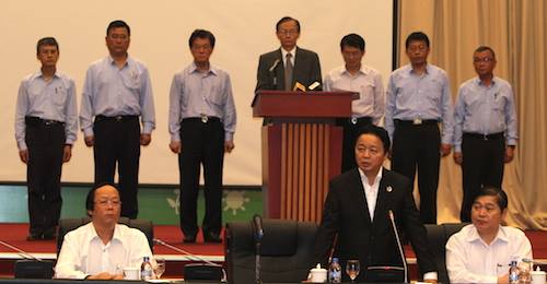 Bộ trưởng Trần Hồng Hà phát biểu trước khi ban lãnh đạo Formosa xin lỗi