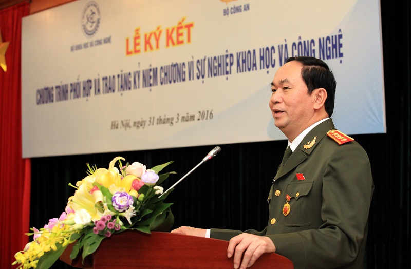 Bộ trưởng Bộ Công An, Đại tướng Trần Đại Quang phát biểu tại buổi Lễ