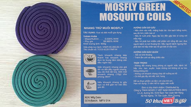 Thu hồi toàn bộ sản phẩm Mosfly Green Mosquito Coils do Công ty TNHH Mosfly Việt Nam Industries nhập khẩu, phân phối