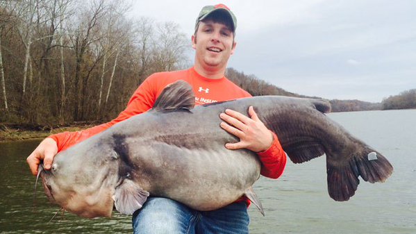 Anh Tyler Schmid và con cá trê khổng lồ tại sông Cumberland