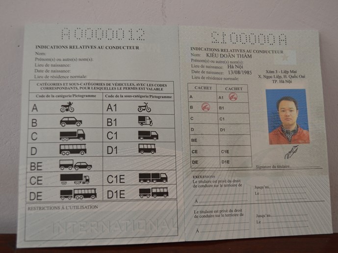 Mẫu giấy phép lái xe.  Ảnh: Việt Hùng