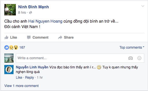 Vì nhiều lý do, phi công Trần Quang Khải lấy tên là Hai Nguyen Hoang trên trang Facebook cá nhân