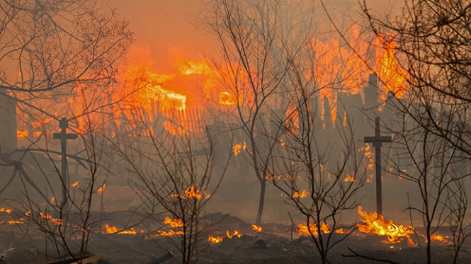 Vụ cháy lớn ở Nga gây ra thiệt hại nghiêm trọng cả về người và của