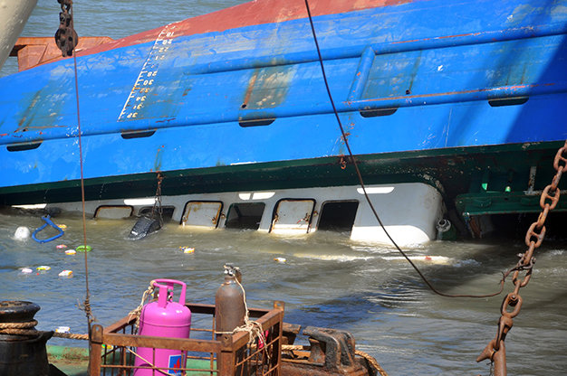 Hiện vẫn còn 1 thuyền viên mất tích sau vụ tàu Hoàng Phúc 18 chìm trên sông Soài Rạp
