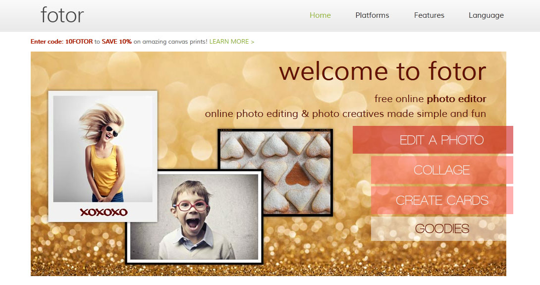 Fotor là một website chỉnh sửa ảnh trực tuyến mượt mà, nhiều tính năng