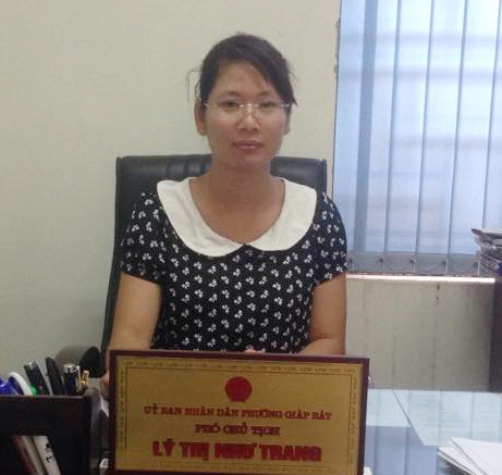  bà Lý Thị Như Trang - Phó Chủ tịch UBND phường Giáp Bát