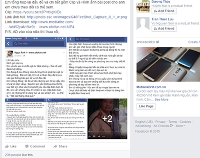 Ngay sau khi được chia sẻ trên Facebook, clip tố CSGT đánh người vi phạm đã thu hút sự chú ý lớn từ dư luận