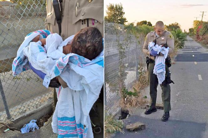 Vào ngày 17 tháng 12 năm 2016, trung úy Adam Collette ôm em bé sơ sinh sau khi bé được tìm thấy bị chôn sống gần một đường đi xe đạp ở thành phố Compton, bang California, Mỹ.  