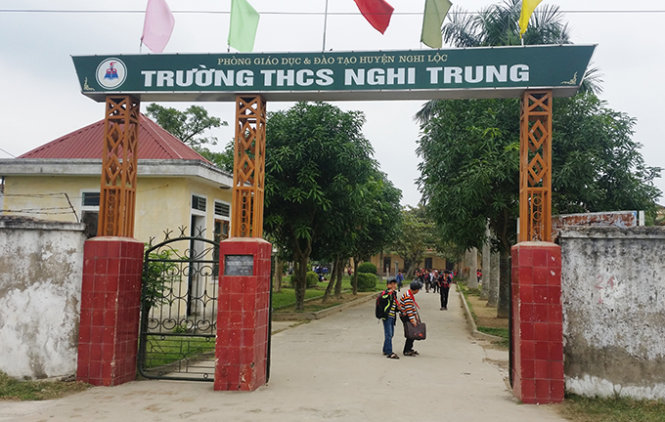Trường THCS Nghi Trung, huyện Nghi Lộc, Nghệ An - nơi cô Hương và cô Chinh đang công tác