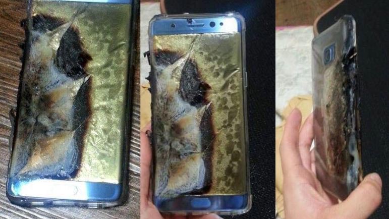 Một máy Galaxy Note 7 đã thay pin vẫn bị bốc cháy. Ảnh: Word Press